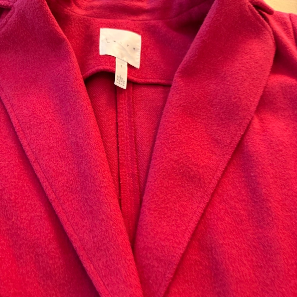 Leith - Single Button Belted Salmon Barbiecoro Oversized Jacket size small - Picture 4 of 13
